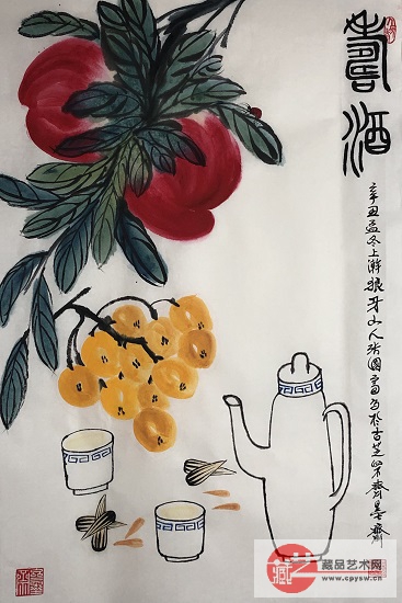 2021Äê11ÔÂ8ÈÕÕŹú¸»Ô´´Ð´Òâ×÷Æ·¡¶ÏÉÌÒ¡¤ÊÙ¾ÆÍ¼¡·Ô°æ ¹æ¸ñ68X46ºá·ù1.jpg