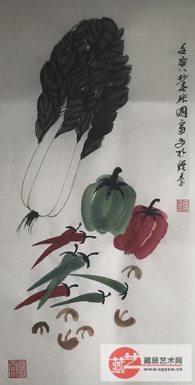 2022年4月2日张国富原创写意作品《百财图》 原版生宣 规格68X34.jpg