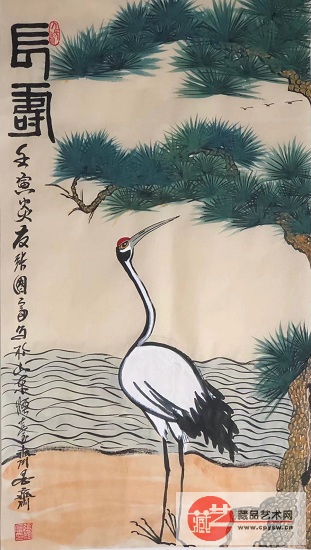 2022Äê6ÔÂ5ÈÕÕŹú¸»Ô´´Ð´Òâ×÷Æ·¡¶³¤ÊÙͼ¡· °ëÉú°ëÊì·Â¹ÅÐû ¹æ¸ñ68X34¡£.jpg