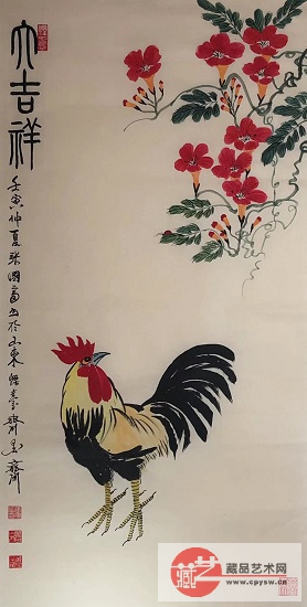 2022Äê6ÔÂ28ÈÕÕŹú¸»Ô´´Ð´Òâ×÷Æ·¡¶´ó¼ªÏéͼ¡· °ëÉú°ëÊì·Â¹ÅÐû ¹æ¸ñ100X50¡£.jpg