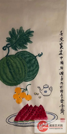 2022Äê6ÔÂ9ÈÕÕŹú¸»Ô´´Ð´Òâ×÷Æ·¡¶Î÷¹ÏÆ®Ïãͼ¡· °ëÉú°ëÊì·Â¹ÅÐû ¹æ¸ñ68X34¡£.jpg