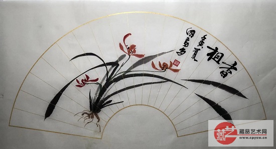 2022年7月22日张国富原创写意作品《香祖》扇面 白生宣 规格68cmX34cm.jpg