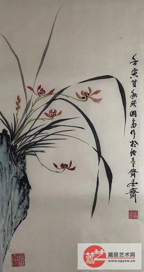 2022年8月1日张国富原创写意作品《幽谷兰香图》 半生半熟仿古宣 规格68cmX34cm.jpg