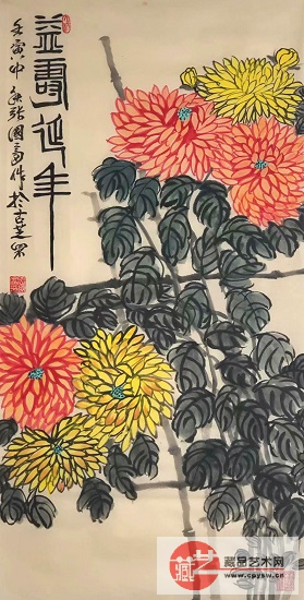 2022年9月15日张国富原创写意作品《益寿延年图》 半生半熟仿古宣 100X50。.jpg