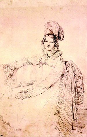 安格尔的素描作品(右)