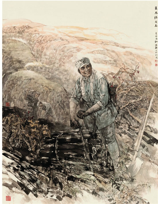 杜滋龄《张思德同志》 180×144cm 中国画 2011年