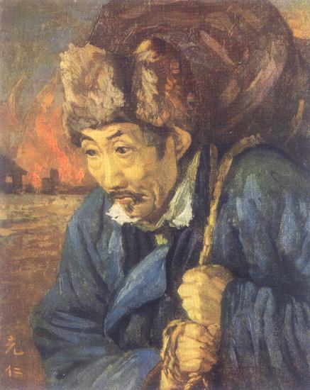 张充仁油画作品《遗民》(1937)