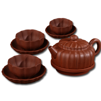 金葵送福紫砂茶具套装-手工制作限量版