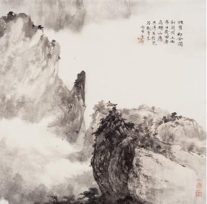 ������׾���ʫ��ͼ��ֽ��ˮī 50X50CM 2016